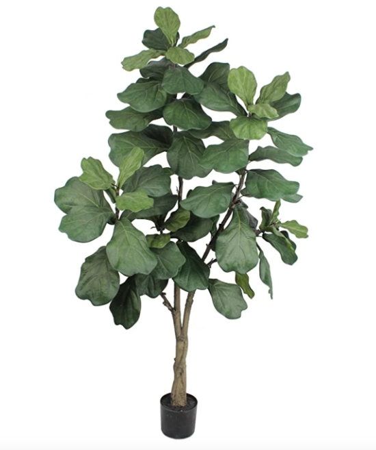 Nearly Natural Fiddle Leaf Ficus Faux Tree Plant, 6ft