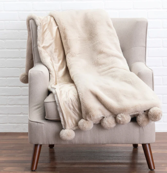Snow Faux Fur Throw Blanket