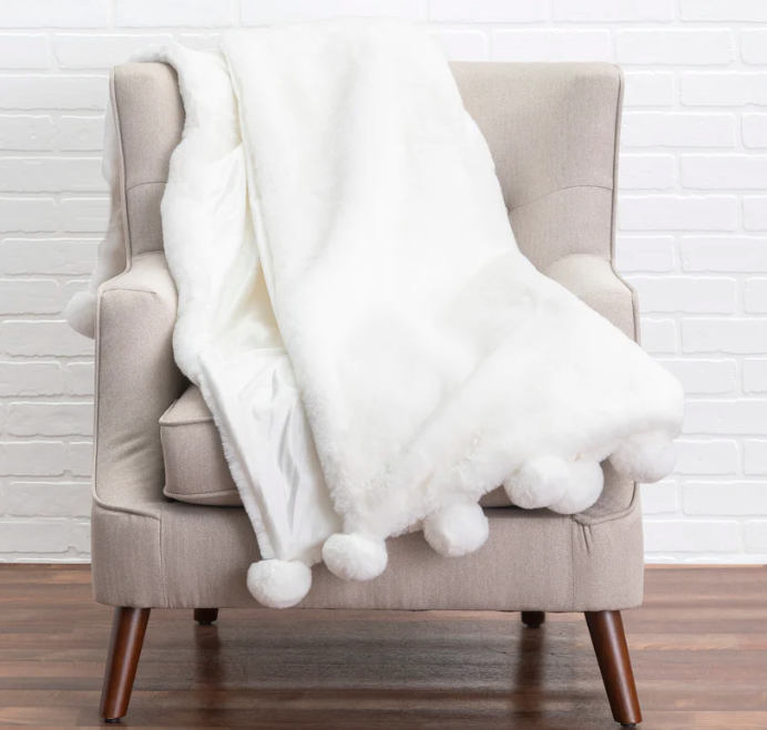 Snow Faux Fur Throw Blanket