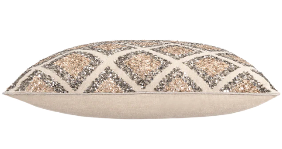 Royce Hand Beaded Diamond Pillow
