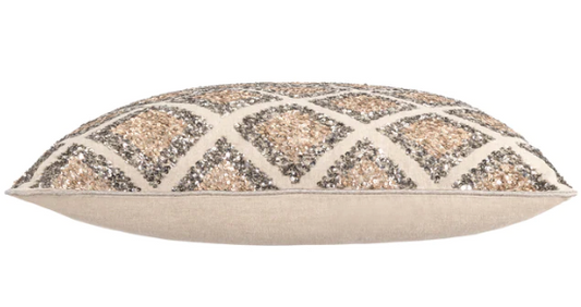 Royce Hand Beaded Diamond Pillow