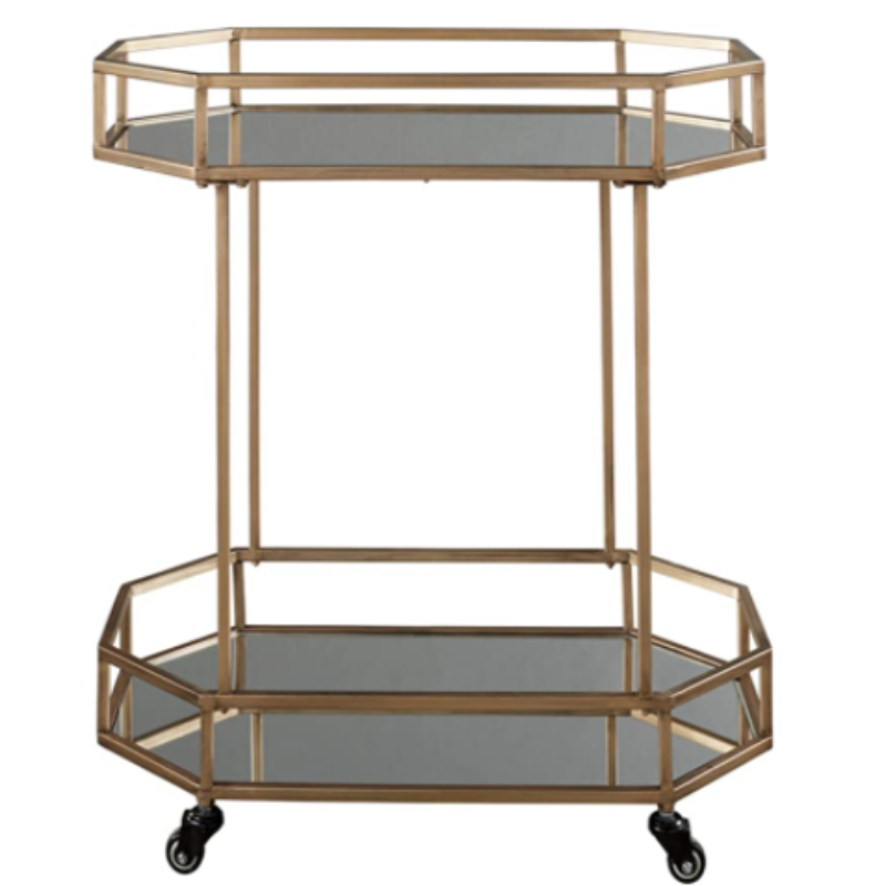 metal bar cart with wheels