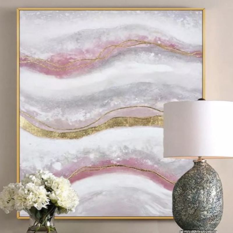 blush and gold wall art
