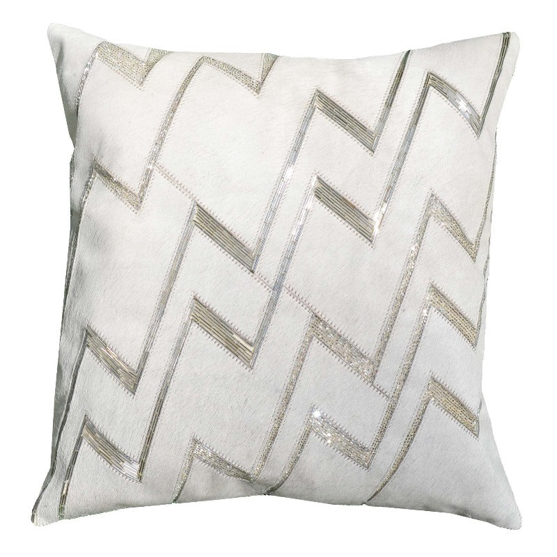 Agon Silver Beaded Pillow