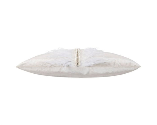 Ava Ivory Velvet Feather Pillow 22''