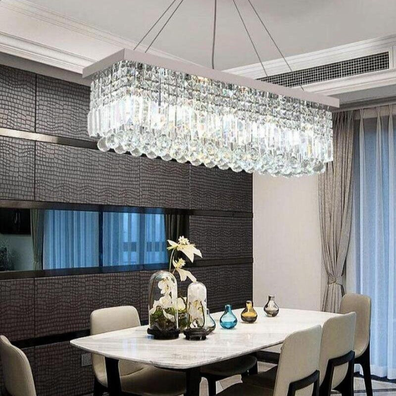 Berlin Modern Crystal Rectangular Chandelier