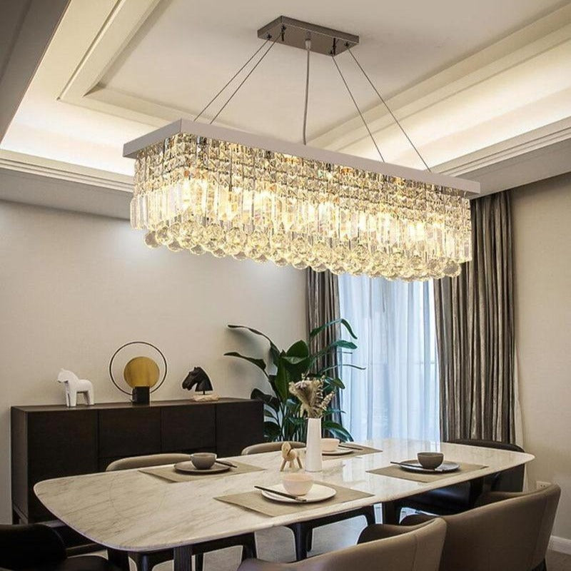 Berlin Modern Crystal Rectangular Chandelier