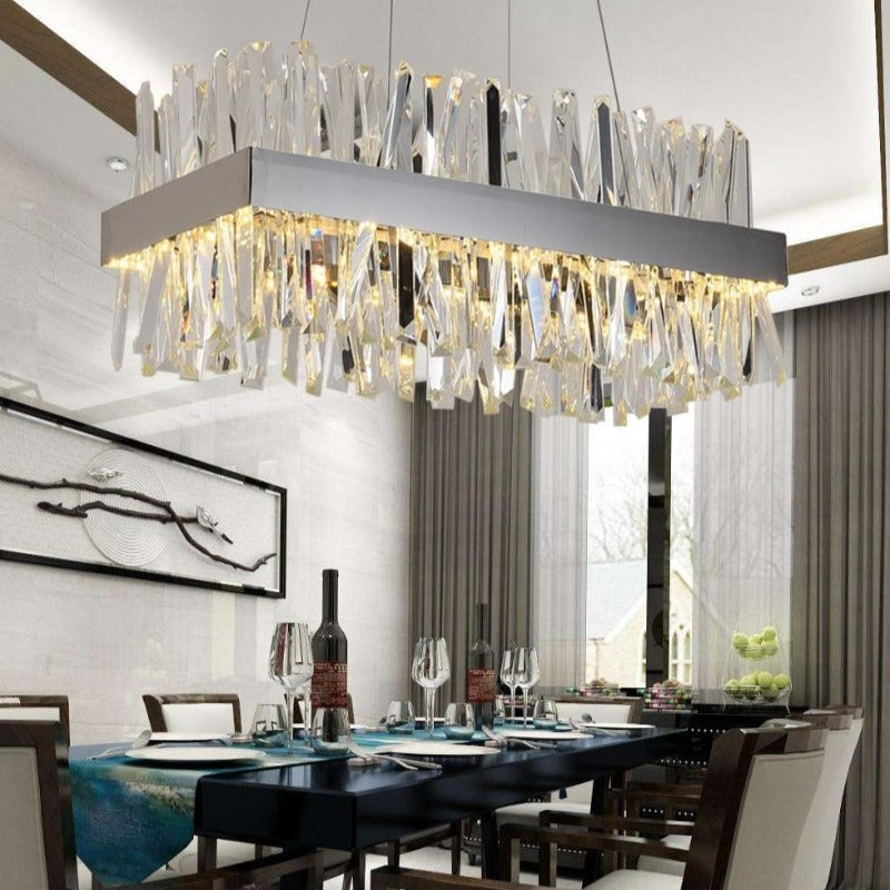 Milan Rectangular Modern Crystal Chandelier