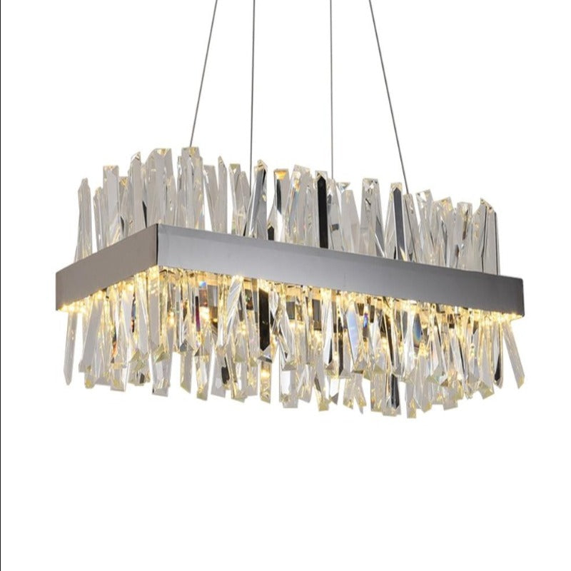 Milan Rectangular Modern Crystal Chandelier
