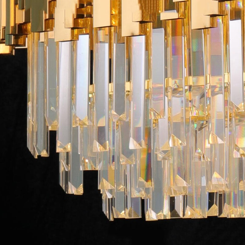 Dante Modern Rectangular Gold Crystal Chandelier