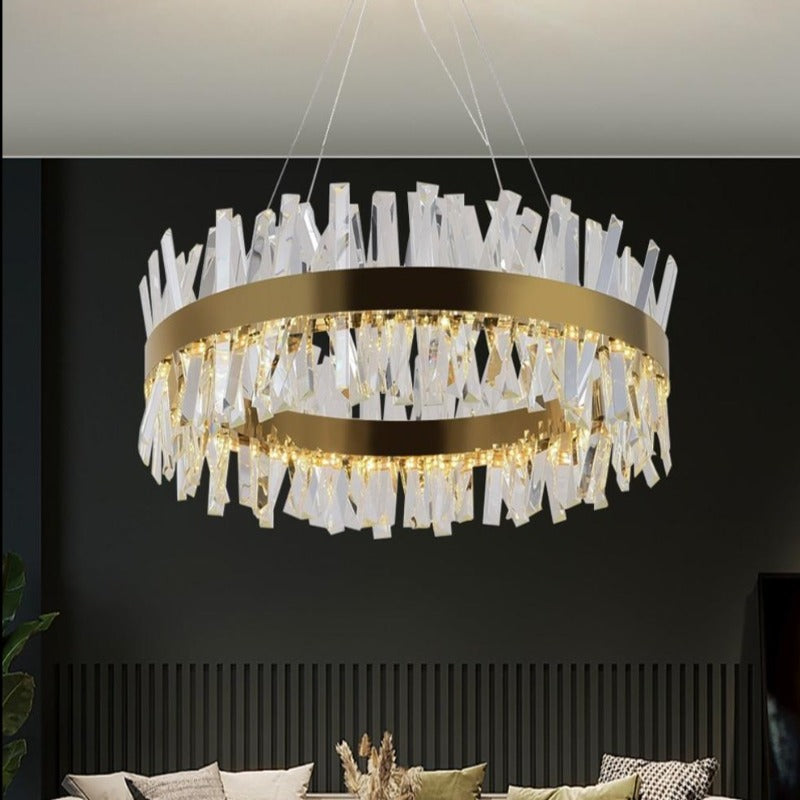 Milan Round Modern Crystal Chandelier