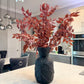 Autumn Faux Leaf Branches 3-Pack 36" Red & Burgundy Silk Fall Stems for Vase