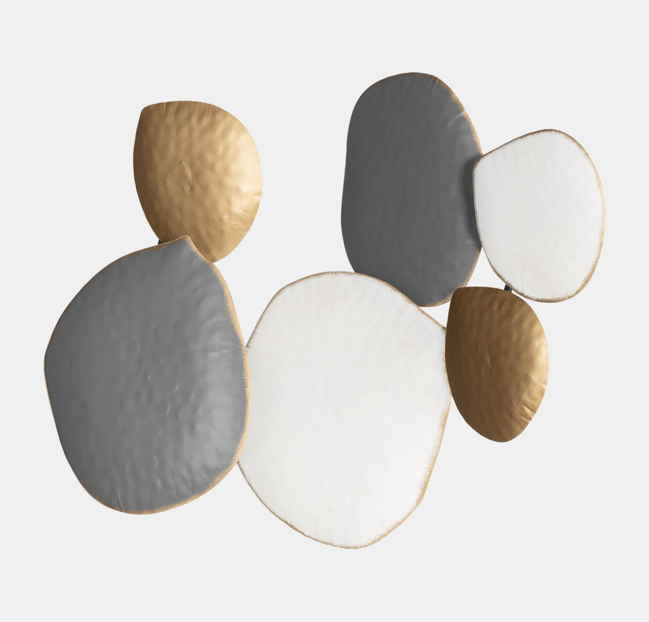 White Gold and Grey Metal Modern Wall Decor 25"