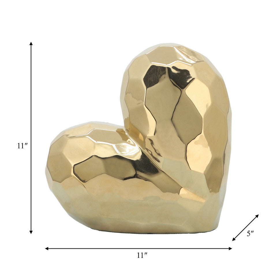 Gold Ceramic Heart 11"