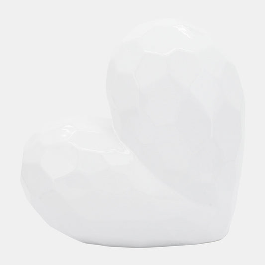 White Ceramic Heart, 11"