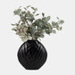 Aluminum 14"h Hammered Vase, Matte Black