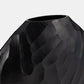 Aluminum 14"h Hammered Vase, Matte Black