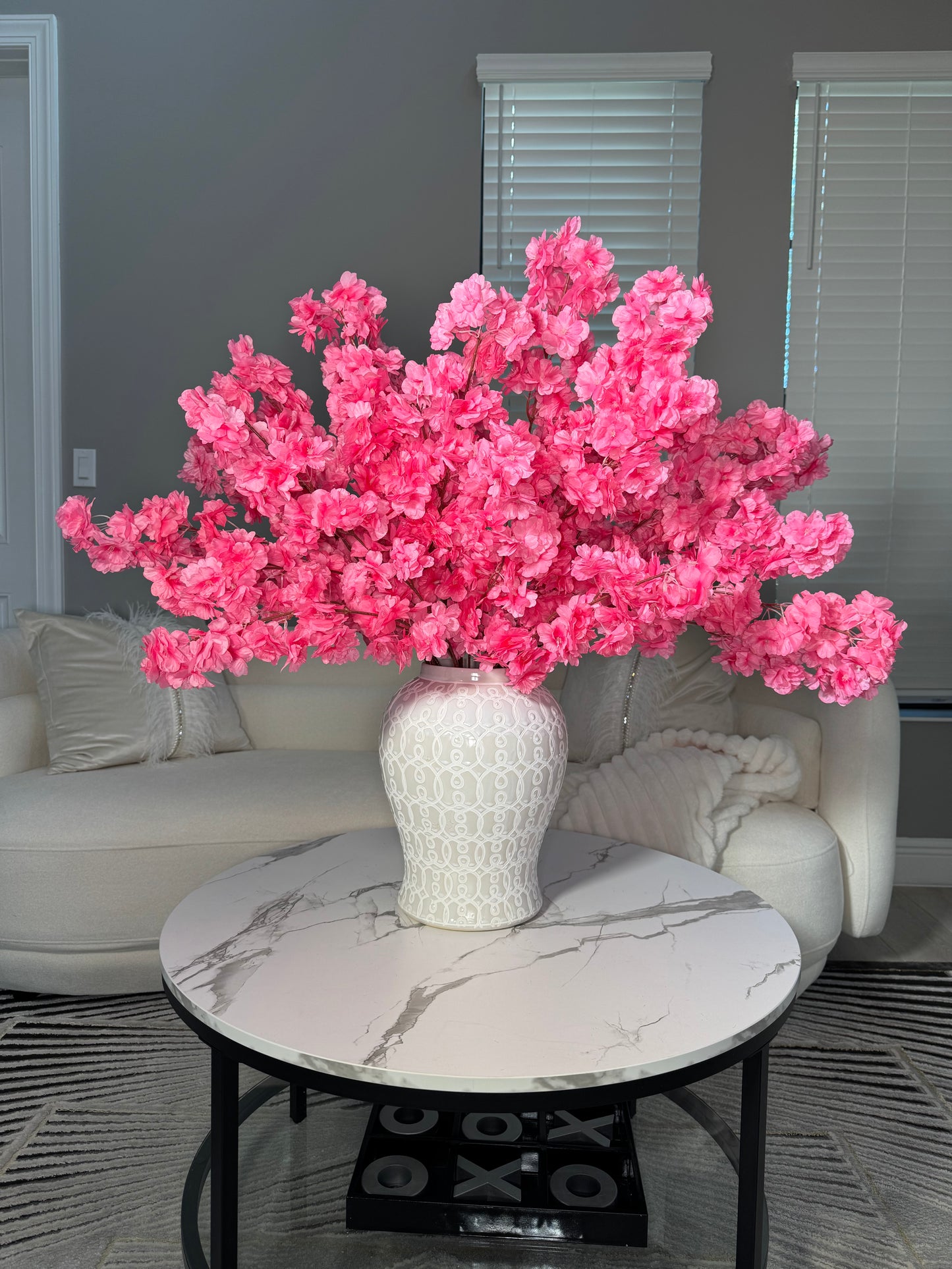 Mila Hot Pink Silk Cherry Blossom Set of 3 Branches 36'' Wedding, Party, Event