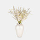 Glass, 17"h Vase W/ Metal Ring, Pearl