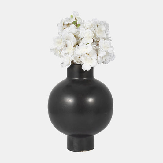 Cer, 11"h Bubble Vase, Gray