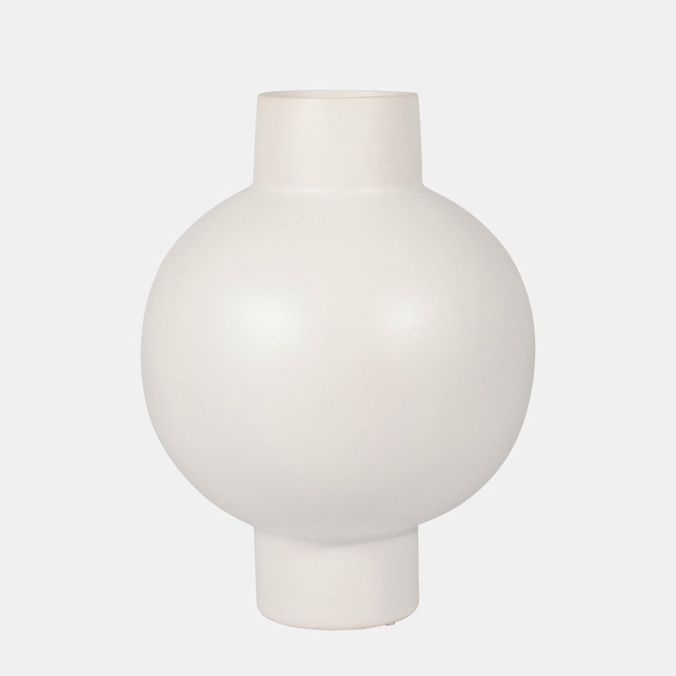 Cer, 15"h Bubble Vase, Creme