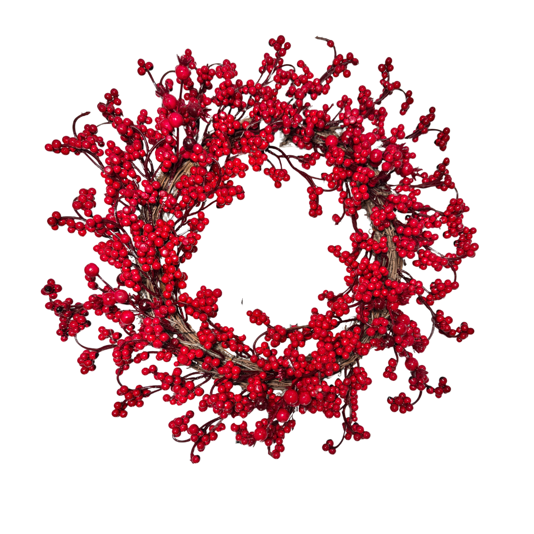Winter faux grapevine wreath with red berries

Christmas wall wreath with faux berries

Red berry artificial holiday wall decoration

Faux red berry wreath indoor outdoor use

Natural grapevine wreath Christmas decor

Classic farmhouse red berry wreath

Artificial red berry wreath holiday season

Red berry wreath for Christmas entryway

Faux berry grapevine wreath for rustic decor

Christmas faux wreath with red berry accents