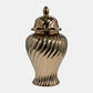 Cer, 20" Swirl Temple Jar, Gold