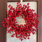 Faux Red Berry Wreath Christmas Holiday Winter Decor
