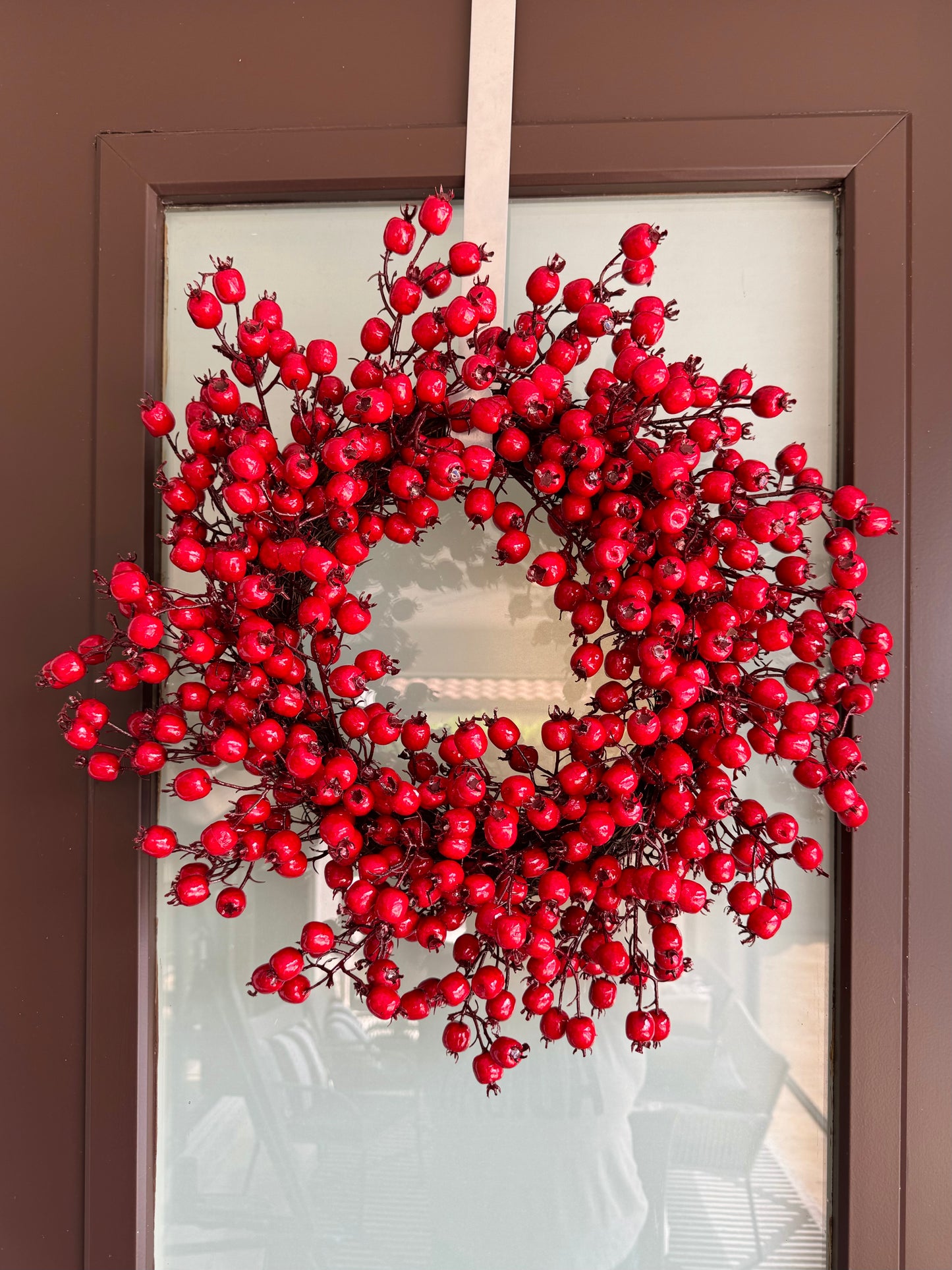 Faux Red Berry Wreath Christmas Holiday Winter Decor