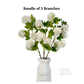 Evie Faux Snowball Hydrangea Spray, 30” White Artificial Flower Stems Set of 3 Realistic Silk Floral Decor