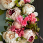 Zoey Blush Pink Faux Peony Flower Wreath  23" All Season Indoor Outdoor