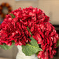 Ariane Real Touch Hydrangea Red Burgundy Artificial Flower Stems Set of 3