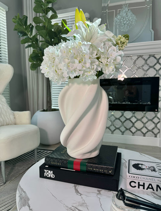 Murano Ceramic White Modern Vase 3d Printed