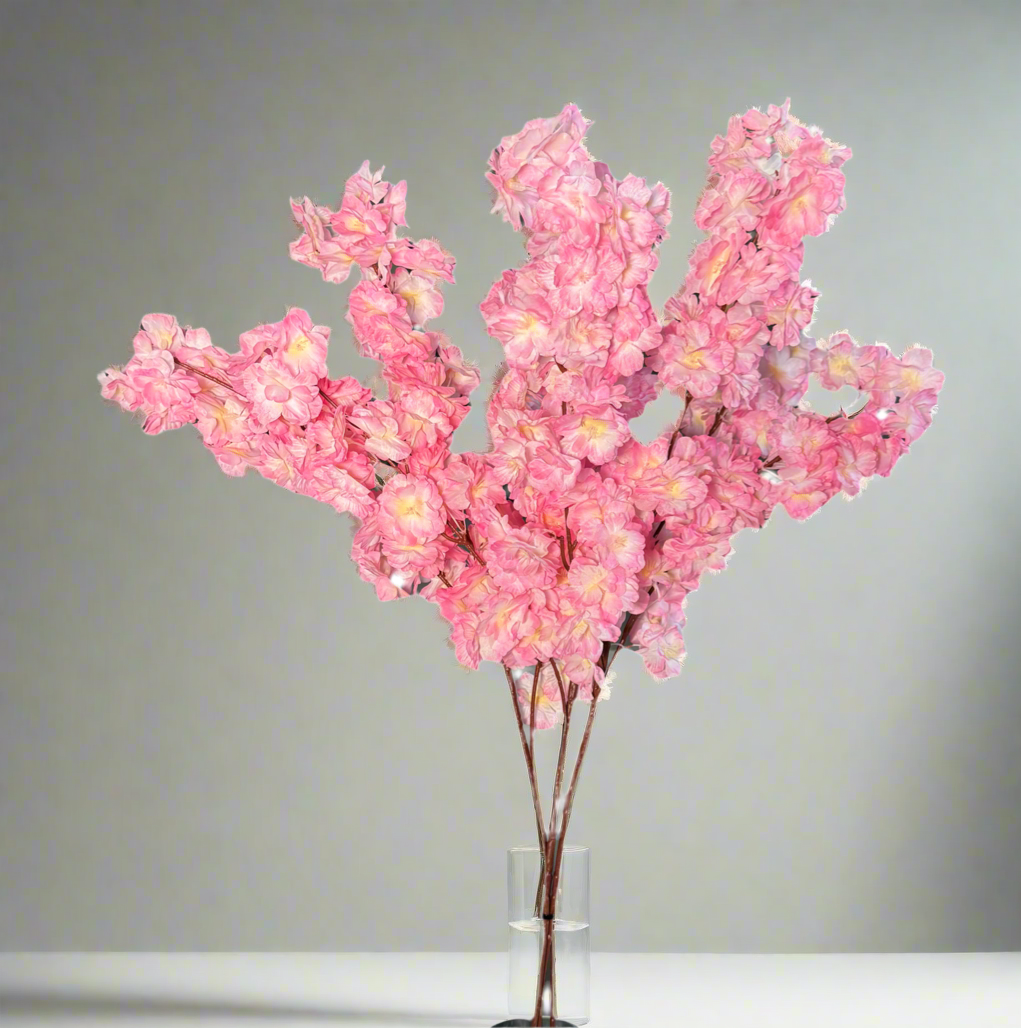 Mila Pink Silk Cherry Blossom Set of 3 Branches  36'' Wedding, Party, Event, Japan's National Flower