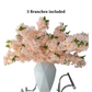 Sienna Blush Peach Silk Cherry Blossom Flower 3 Branches Pack 40'' Inches Spring