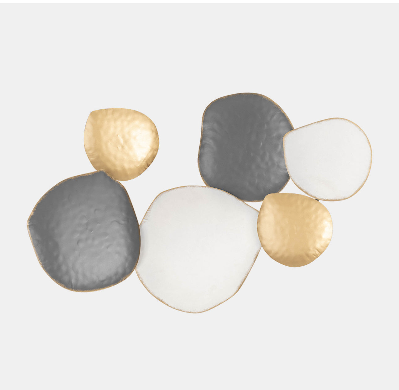 White Gold and Grey Metal Modern Wall Decor 25"