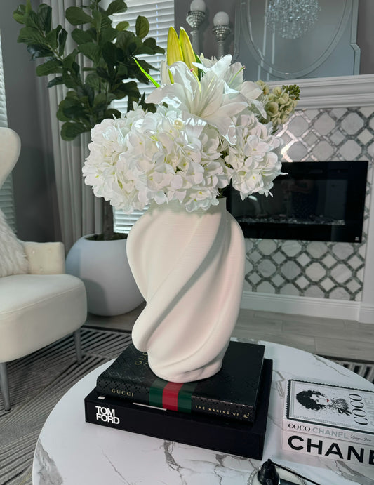 Murano Ceramic White Modern Vase 3d Printed