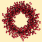 Faux Red Berry Wreath Christmas Holiday Winter Decor