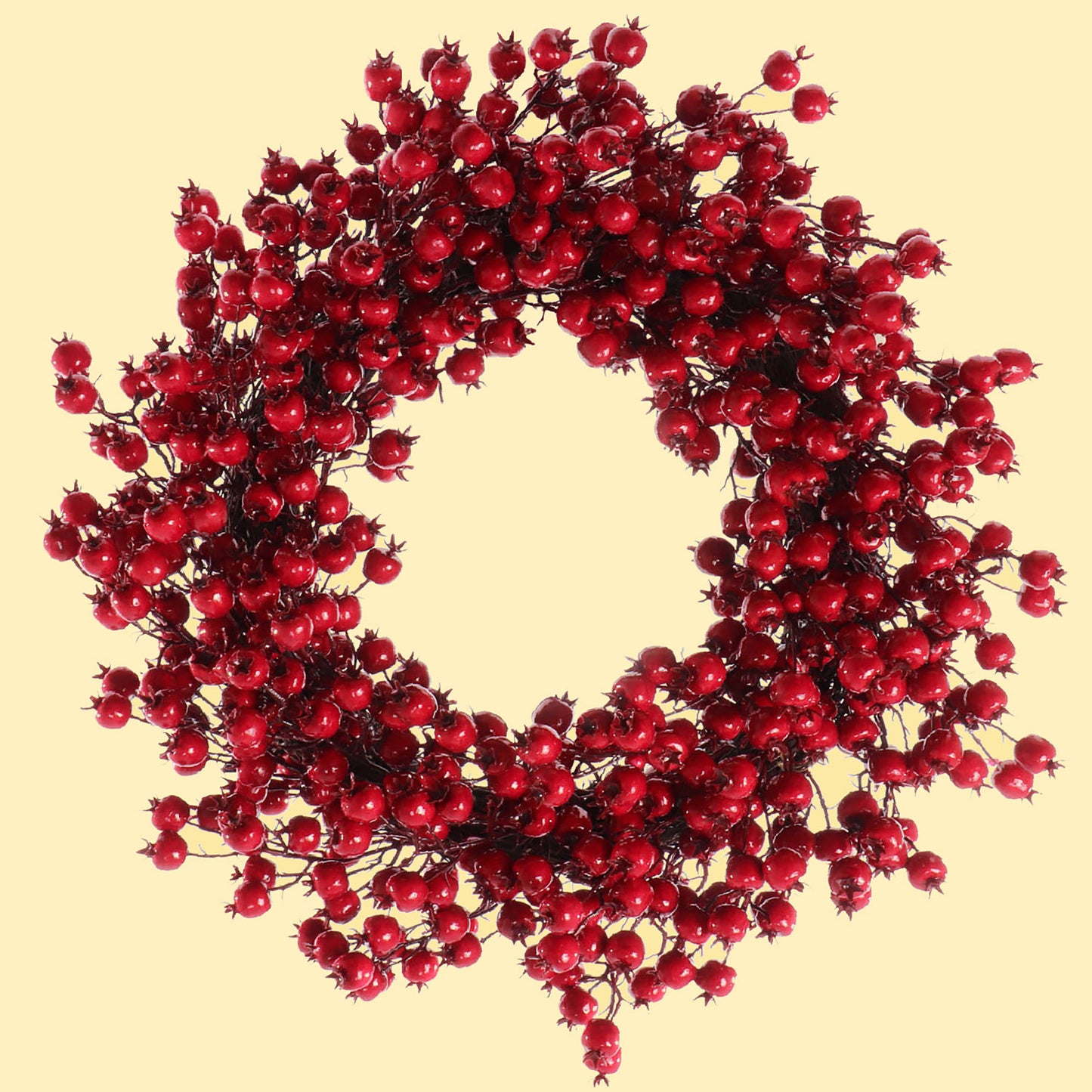 Faux Red Berry Wreath Christmas Holiday Winter Decor