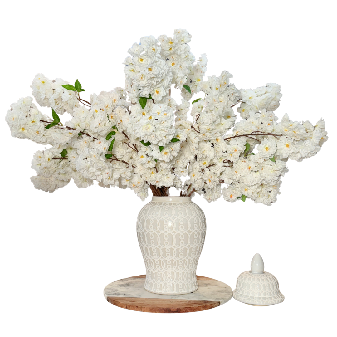 home floral arrangement faux blossoms

realistic white cherry blossom bouquet

cherry blossom faux stem set of 3

silk cherry blossom floral accents

soft touch artificial cherry blossoms

artificial cherry blossom table decor

white cherry blossom spray artificial

faux flowers for modern home decor

cherry blossom floral centerpiece white

premium artificial blossom stems
