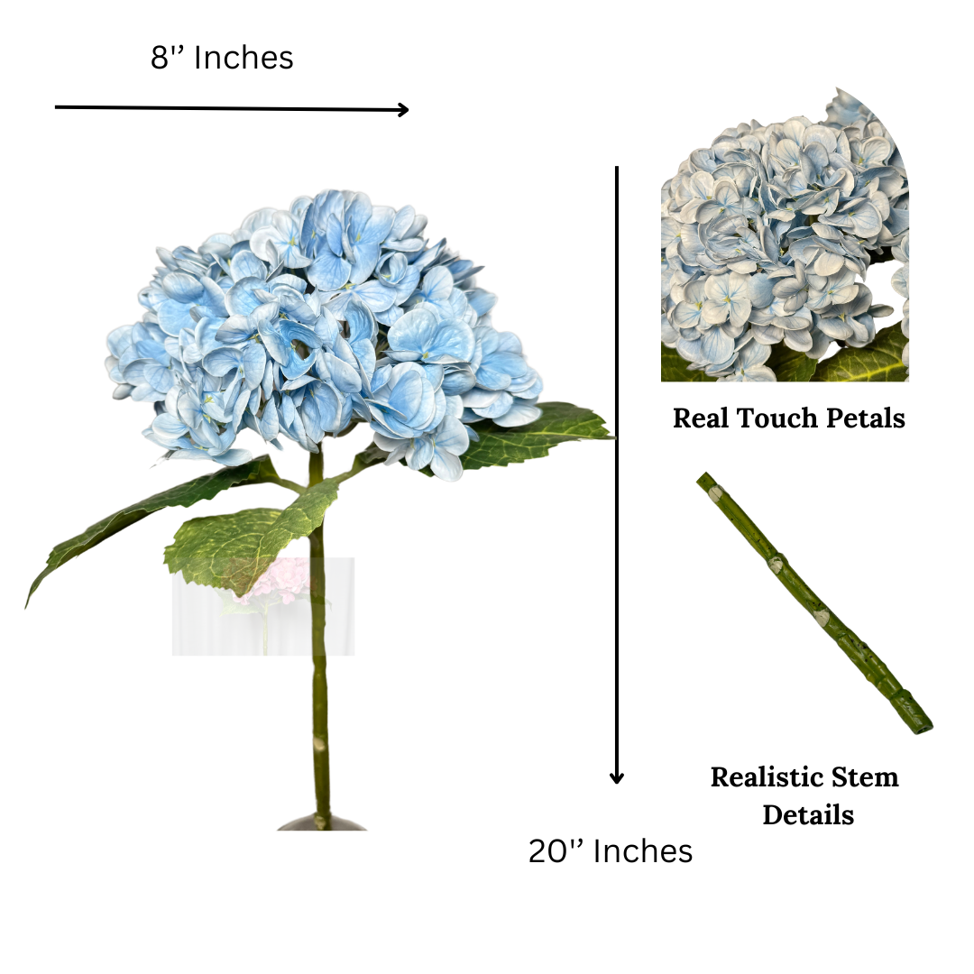 spring floral arrangement blue

year-round faux flower décor

mixed blue centerpiece ideas

summer blue wedding flowers

blue hydrangeas for coastal décor

soft blue flower bundle

transitional floral stems

artificial hydrangeas for any season

photo-ready faux wedding florals

timeless blue silk blooms