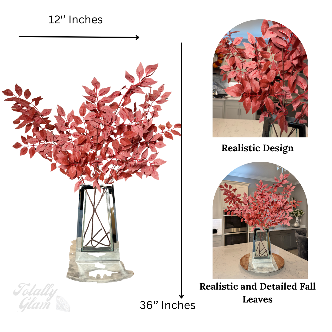 Artificial autumn leaves for vase 36 inch

Red silk autumn stems for tall vase

Burgundy fall faux branches for centerpiece

Faux autumn leaves bundle 3 pack

Red fall leaf stems artificial decor

Silk faux burgundy fall leaves for home

Tall artificial autumn branches for vase

Burgundy fall faux stems for Thanksgiving decor

Artificial red autumn foliage bundle

Silk faux autumn stems for seasonal decorating