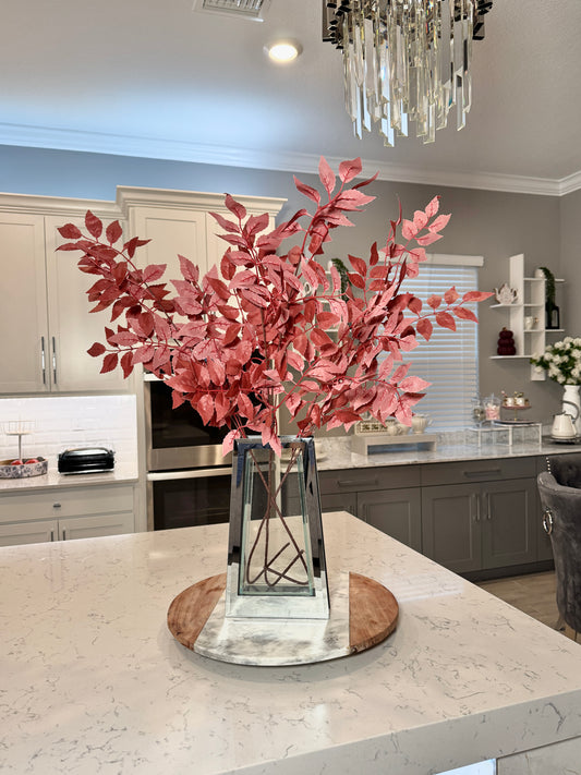Fall centerpiece faux leaves

Thanksgiving table faux decor

Faux autumn centerpiece stems

Autumn vase filler branches

Fall faux leaves for decorating

Artificial fall foliage for mantel

Burgundy fall stems for table decor

Autumn faux foliage for entryway

Faux Thanksgiving floral branches

Fall silk stems bundle