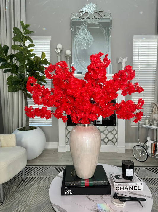 Mila Red Silk Cherry Blossom Flower Branches 3 Pack 36''