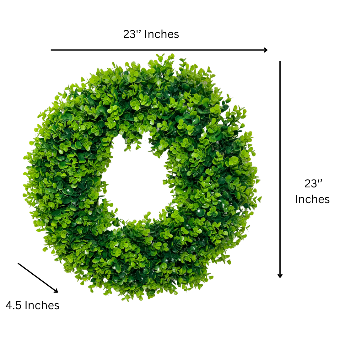 Summer Wreath for Door

Evergreen Wreath for Door

Seasonal Wreath for Home Decor

Realistic Boxwood Wreath

Door Wreath Indoor Outdoor

Faux Wreath for Home Decor

Wreath for Patio Decoration

Greenery Wreath for Wall

Boxwood Wreath for Living Room

Modern Boxwood Wreath