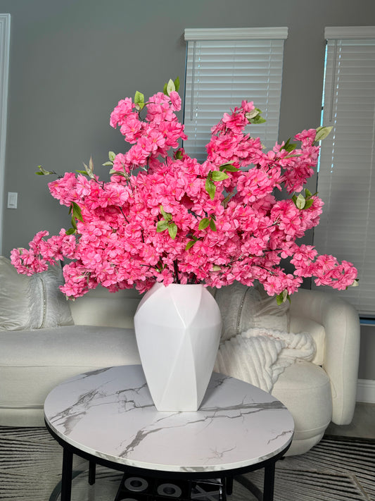 Sienna Hot Pink Silk Cherry Blossom Flower 3 Branches Pack 40'' Inches