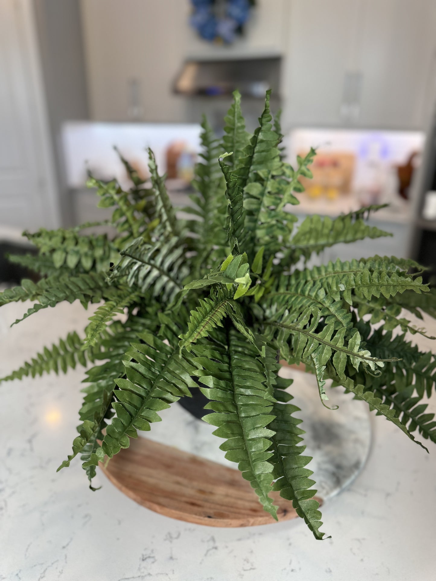 Boston Fern Artificial Plant UV Resistant, 28" Diameter, 27 Fronds
