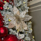 Champagne Glittered Poinsettia Christmas Flower Stem Spray 13'' Set of 3