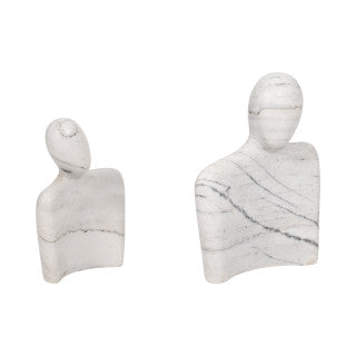 MARBLE , S/2 8/10" HUGGING COUPLE, WHITE