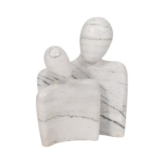 MARBLE , S/2 8/10" HUGGING COUPLE, WHITE